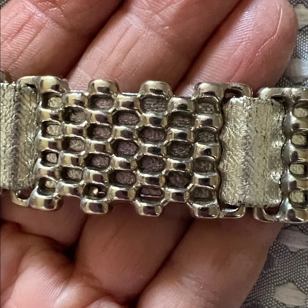 Silver Women's Belt with Chain Detail